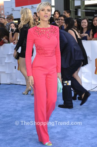 Scarlett Johansson pink jumpsuit MTV Movie Awards by Zuhair Murad