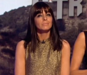 Claudia Winkleman gold dress on Strictly Results October 11 