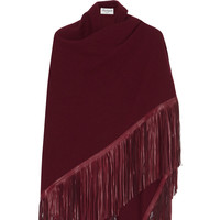 Fringed Leather And Cashmere Wrap Intl Shipping