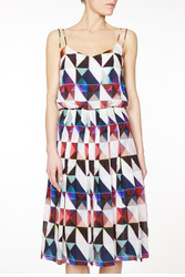Triangle Geometric Print Pleated Dress by Paul Smith Black