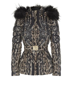 Roberto Cavalli Leopard Print Puffer Jacket