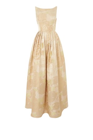 Adrianna Papell Floral jacquard gown Champagne