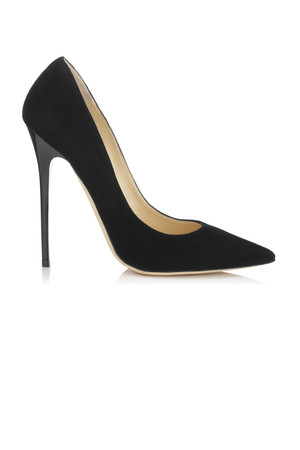 Jimmy Choo Anouk Black Suede Pointy Toe Pumps
