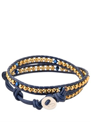 Colana Leather Wrap Bracelet With Swarovski