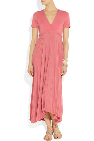 Donna Karan Stretch Jersey And Silk Blend Crepe Dress