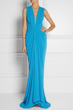 Thakoon Draped Satin Crepe Gown Intl Shipping