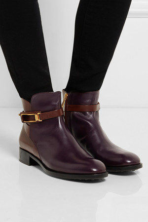 Tods Two Tone Leather Ankle Boots Intl Shipping
